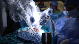 medical surgery robot at work