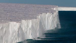 Water running off the arctic ice shelf