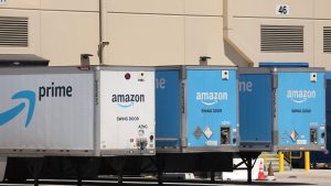 The Amazon Prime logo is displayed on the side of an Amazon delivery truck on June 21, 2023 in Richmond, California. The Federal Trade Commission (FTC) sued Amazon alleging that company has deceived millions of customers into signing up for Prime subscription services and intentionally complicated the cancellation process.