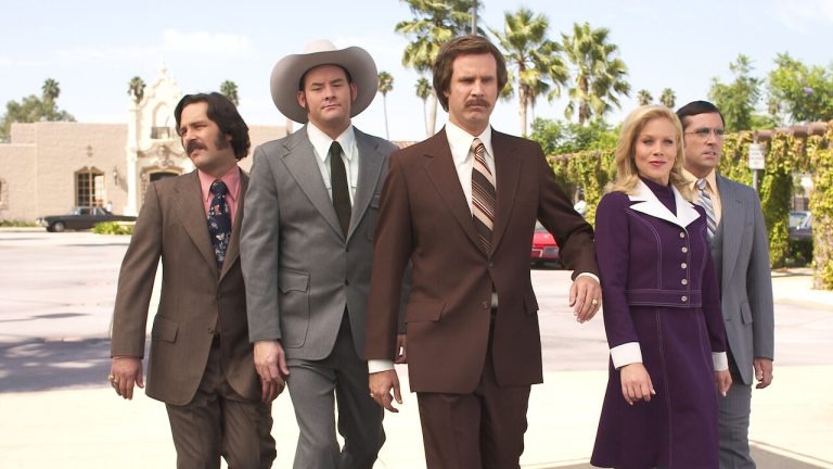 The cast of Anchorman: The Legend of Ron Burgundy.
