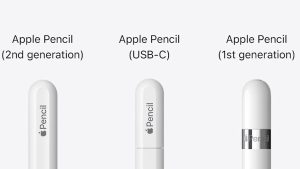 Apple Pencil 1, 2, and USB-C.