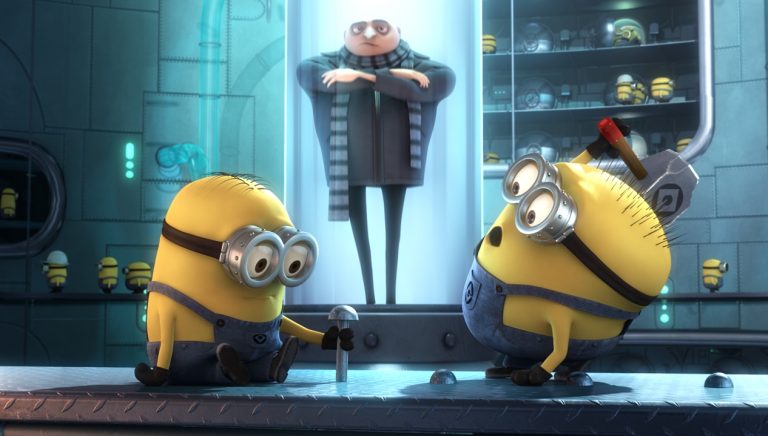 Gru (Steve Carell) and his Minions in Despicable Me.