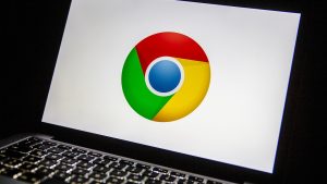 The logo of Google Chrome is seen on laptop's screen.