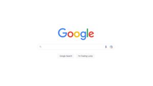 Google Search home page.