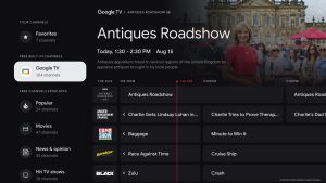 Google TV added 25 free live channels in August.