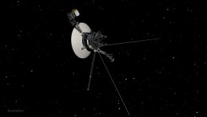 illustration of Voyager probe in space
