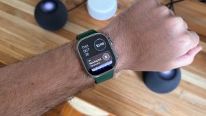 watchOS 10.2 beta / Apple Watch Ultra 2 Now Playing section appears close to pair of HomePod mini
